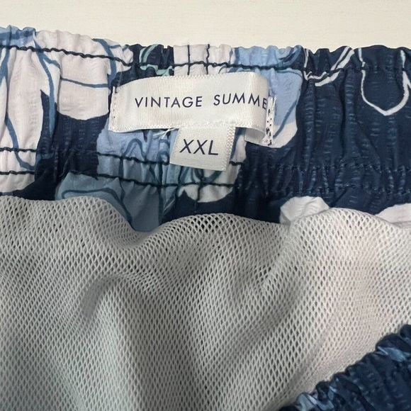 MENS Swim SHORTS W/ DAISY PRINT - NAVY - Picture 5 of 5